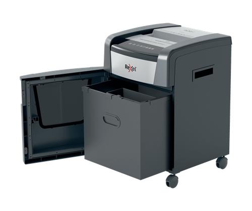 Rexel Momentum Extra XP512+ Paper Shredder Jam Free Micro Cut 2x15mm P-5 45L 55dB, Black/Grey