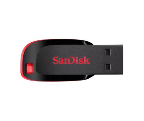SanDisk Cruzer Blade USB Flash Drive 128GB, Black/Red