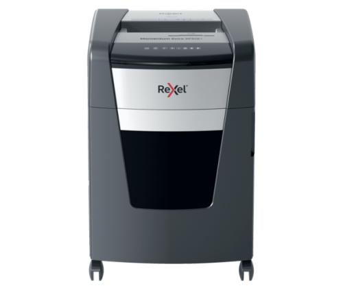 Rexel Momentum Extra XP512+ Paper Shredder Jam Free Micro Cut 2x15mm P-5 45L 55dB, Black/Grey