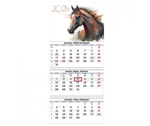 Wall Mounted Calendar 3 parts Trio 30x66cm
