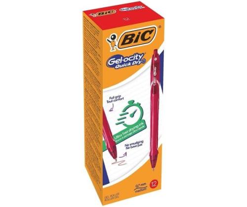 BIC Gell Pen Gelocity QUICK DRY Red, Box 12 pcs. 494671