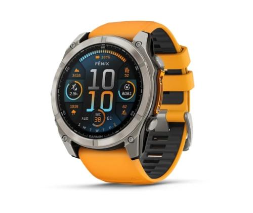 Garmin Fenix 8 Smart Watch 51 mm AMOLED Sapphire,Titanium,Spark orange/Graphite silicone band