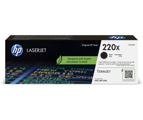 HP 220X (W2200X) Toner Cartridge, Black