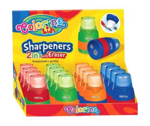 Colorino Sharpeners with eraser  2in1