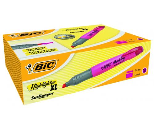 BIC Highlighter XL 2-5 mm, pink, Box 10 pcs. 247130