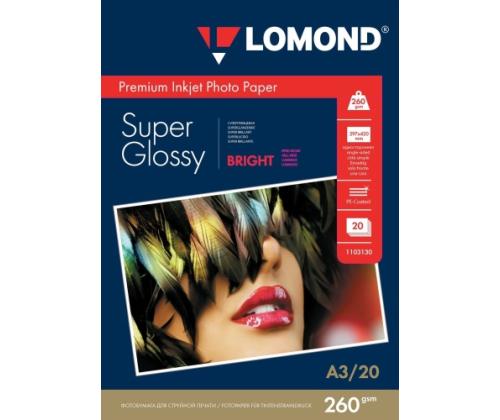 Lomond Premium Photo Paper Super Glossy 260 g/m2 A3, 20 sheets, Bright
