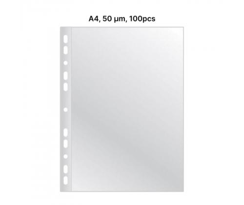AD Class PUNCHED POCKET Cristal Clear A4 50 micr., pouch 100 pcs