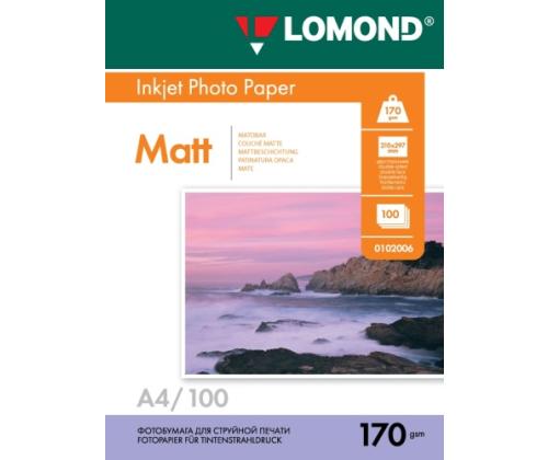 Lomond Photo Inkjet Paper Matte 170 g/m2 A4, 100 sheets, double sided