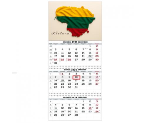 Wall Mounted Calendar 3 parts Trio 30x66cm