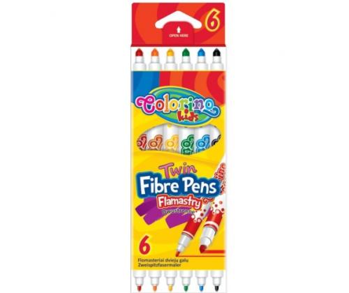 Colorino Kids Double tip fibre pens 6 colours