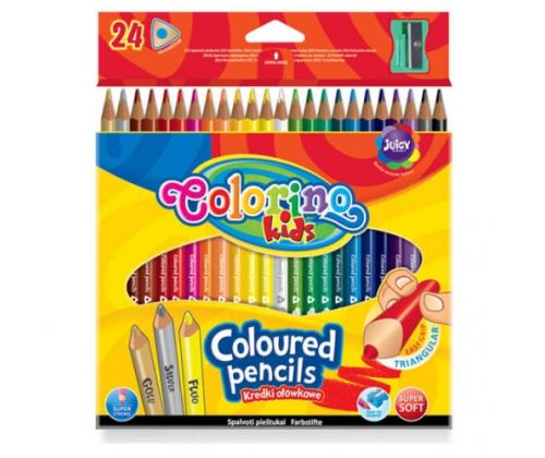 Colorino Kids Triangular coloured pencils 24 colours (with sharpener)