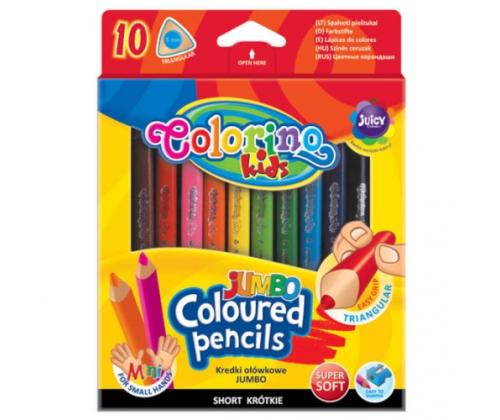 Colorino Kids JUMBO triangular coloured pencils 8.9 cm 10 colours