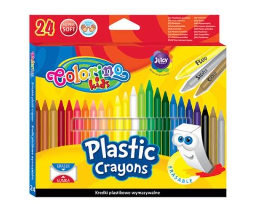 Colorino Kids Erasable Plastic Crayons 24 colours