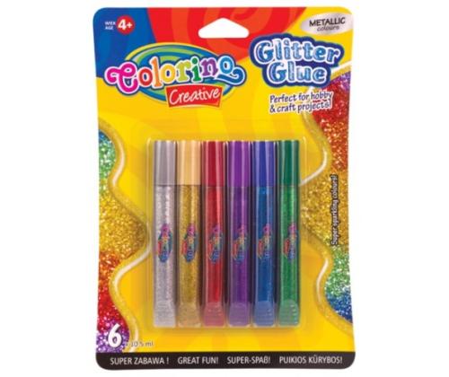 Colorino Creative Metallic glitter glue 6 colours
