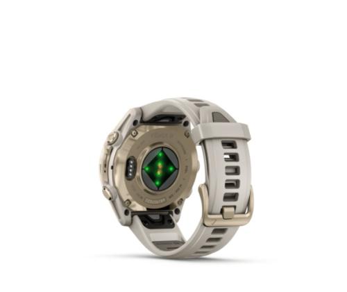 Garmin Fenix 8 Smart Watch 43 mm AMOLED Sapphire,Soft Gold,Fog grey/dark sandstone silicone band