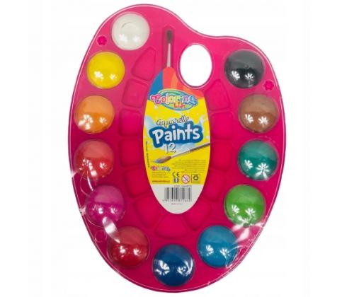 Colorino Kids Water colours palette 12 colours