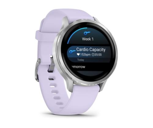 Garmin Venu 4 Smart Watch 41 mm Silver / Periwinkle Silicone Band