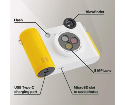 Kodak SMILE+ Instant Print Camera, 2x3'', White