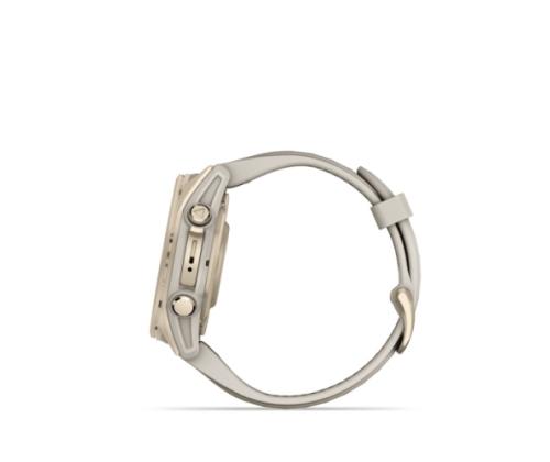 Garmin Fenix 8 Smart Watch 43 mm AMOLED Sapphire,Soft Gold,Fog grey/dark sandstone silicone band