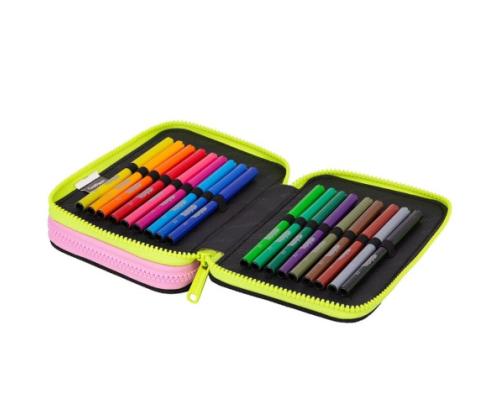 Double decker school pencil case with equipment CoolPack Jumper 2 PANDA GANG