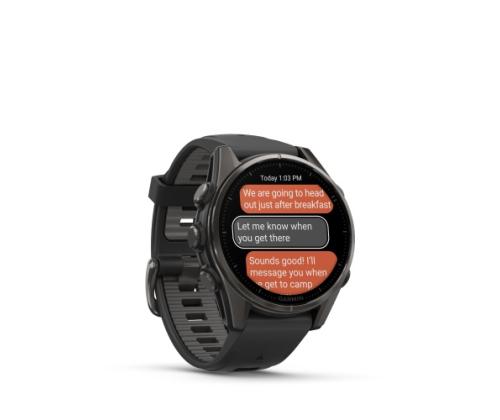 Garmin Fenix 8 Smart Watch 43 mm AMOLED Sapphire,Carbon grey Ti.,Black/Pebble grey silicone band
