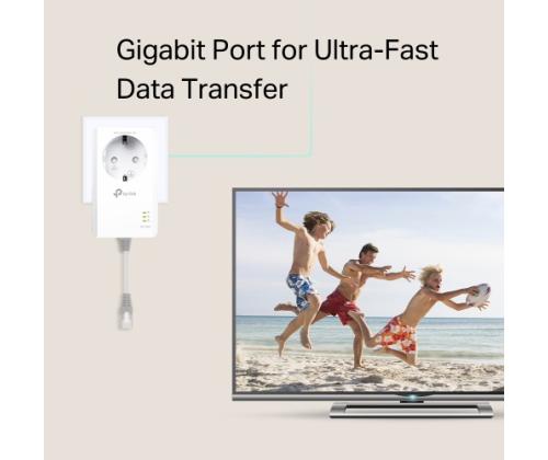 TP-Link TL-PA7017P KIT AV1000 Gigabit Passthrough Powerline Starter Kit Ethernet Adapter Kit