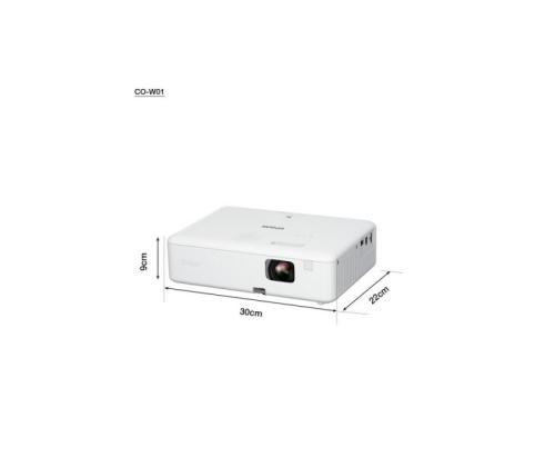 Epson CO-W01 Projector 3LCD WXGA (1280x800), 3000 ANSI lumens, White
