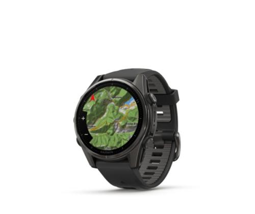 Garmin Fenix 8 Smart Watch 43 mm AMOLED Sapphire,Carbon grey Ti.,Black/Pebble grey silicone band