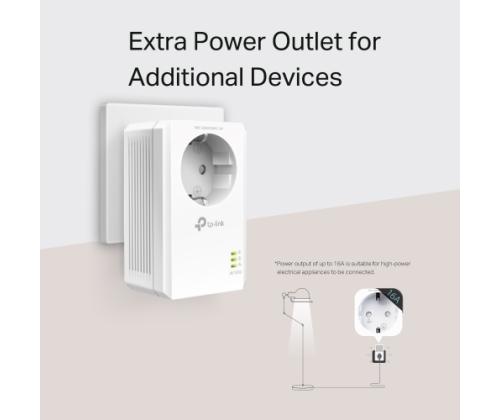 TP-Link TL-PA7017P KIT AV1000 Gigabit Passthrough Powerline Starter Kit Ethernet Adapter Kit