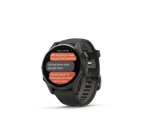 Garmin Fenix 8 Smart Watch 43 mm AMOLED Sapphire,Carbon grey Ti.,Black/Pebble grey silicone band