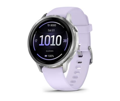 Garmin Venu 4 Smart Watch 41 mm Silver / Periwinkle Silicone Band