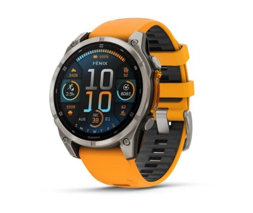 Garmin Fenix 8 Smart Watch 47 mm AMOLED Sapphire,Titanium,Spark orange/Graphite silicone band