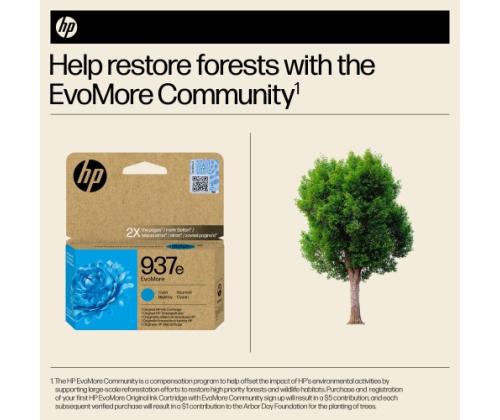 HP 937e EvoMore (4S6W6NE) Ink Cartridge, Cyan
