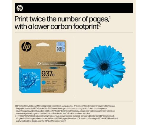 HP 937e EvoMore (4S6W6NE) Ink Cartridge, Cyan
