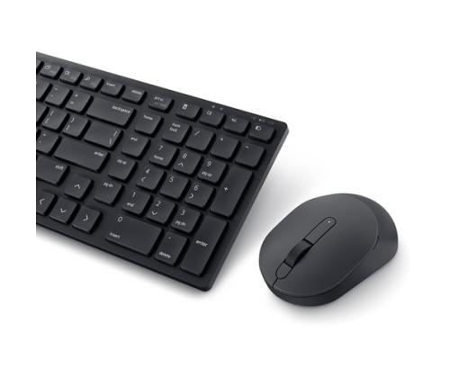 Dell Compact KM555 Silent Wireless Keyboard and Mouse, RF Wireless + Bluetooth, LT, Black
