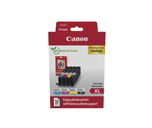 Canon CLI-551XL (6443B008) Ink Cartridge Multipack, C/M/Y/BK