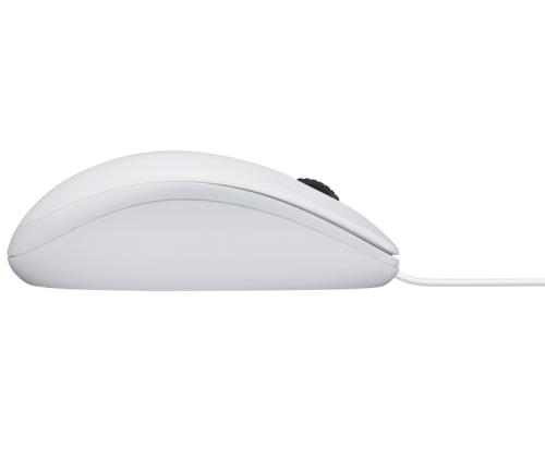 Logitech B100 Wired Mouse, USB Type-A, Optical, 1000 DPI, White
