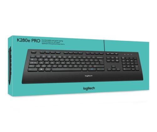 Logitech K280e Wired Keyboard, USB, US, Black