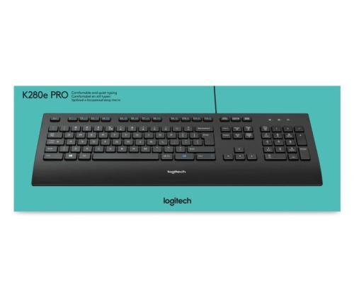 Logitech K280e Wired Keyboard, USB, US, Black