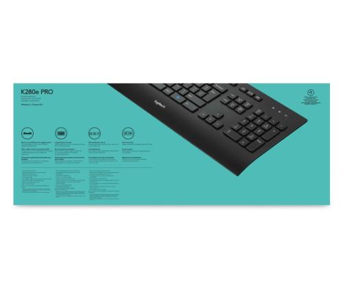 Logitech K280e Wired Keyboard, USB, US, Black