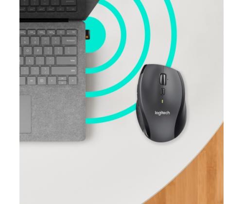 Logitech Marathon M705 Wireless Mouse, RF Wireless, 1000 DPI, Black/Grey