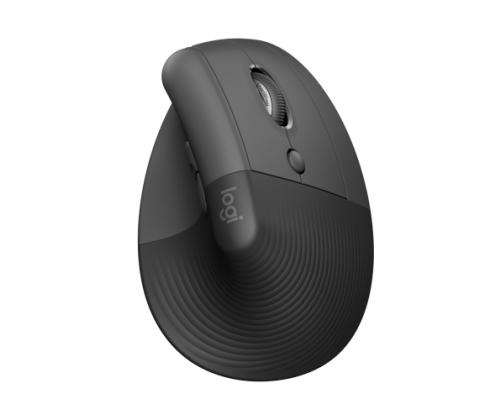 Logitech Lift Wireless Mouse, RF Wireless + Bluetooth, 4000 DPI, Graphite