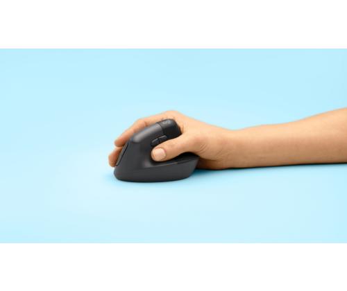 Logitech Lift Wireless Mouse, RF Wireless + Bluetooth, 4000 DPI, Graphite