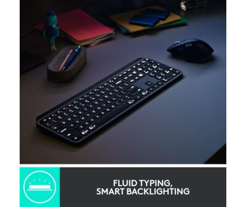 Logitech MX Keys Combo for Business Gen 2 Wireless Keyboard + Mouse +Palm Rest, US Int, Graphite