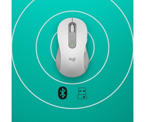 Logitech Signature M650 L LEFT Wireless Mouse, RF Wireless + Bluetooth, 4000 DPI, Off-White
