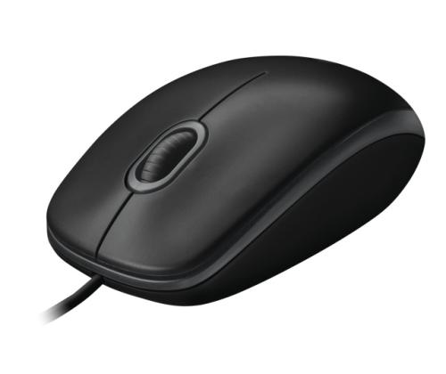 Logitech B100 Wired Mouse, USB Type-A, Optical, 1000 DPI, Black