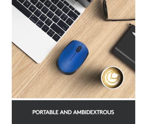 Logitech M171 Wireless Mouse RF Wireless, 1000 DPI, Blue/Black