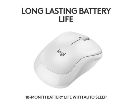 Logitech M240 Silent Wireless Mouse, Bluetooth, 4000 DPI, Off-White