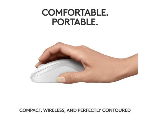 Logitech M240 Silent Wireless Mouse, Bluetooth, 4000 DPI, Off-White