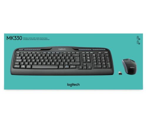Logitech MK330 Combo Wireless Keyboard + Mouse, US INT, Black